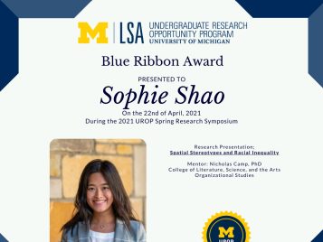 2021 UROP Spring Symposium Blue Ribbon IG 1 